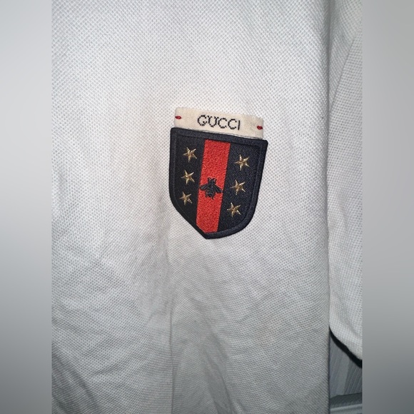 Gucci White T-shirt Bee Polo - Picture 5 of 9